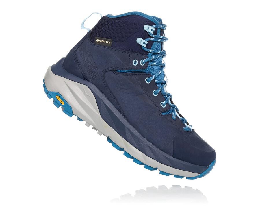 Hoka One One Kaha Gore-Tex Vandringsskor Dam - Marinblå - BOWSU-1236